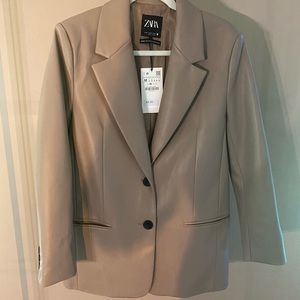 Zara faux leather blazer